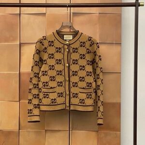 Gucci Brown and Black Logo Cardigan